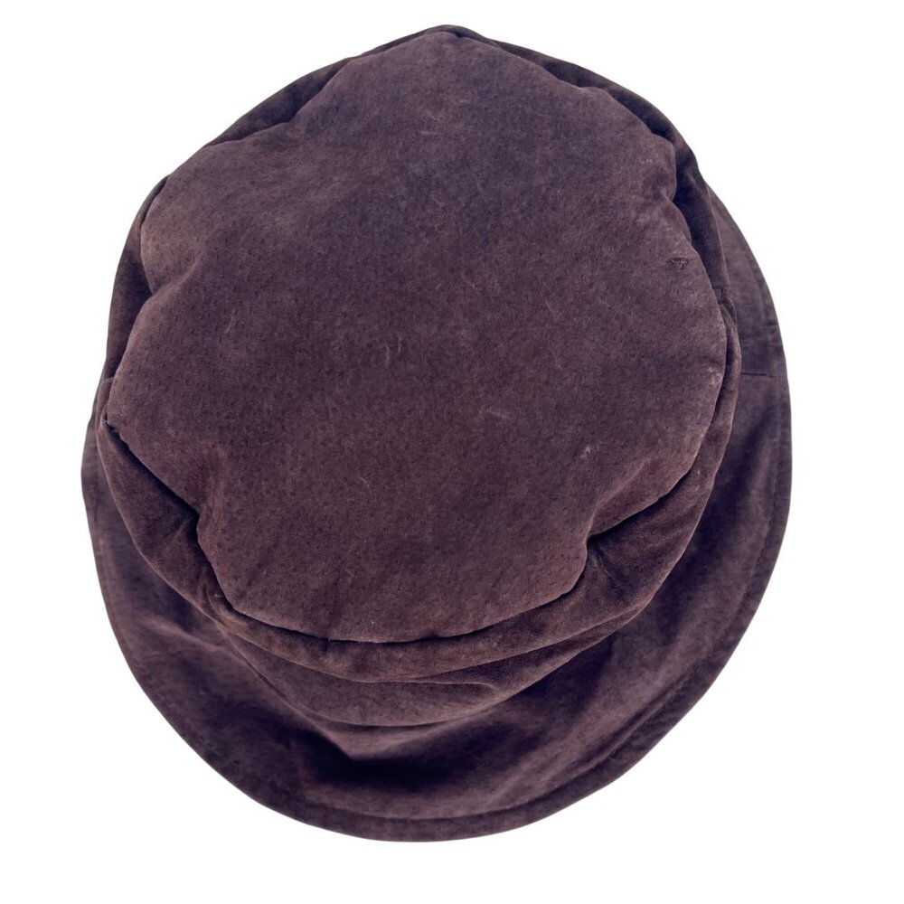 Vintage Genuine Leather Suede Bucket Hat Brown Unisex Lined Y2K - Picture 4 of 9